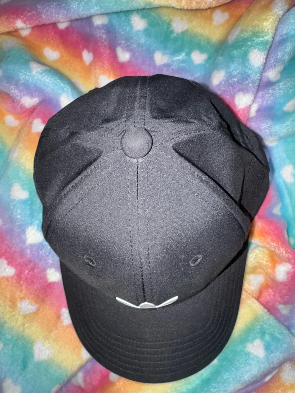 Adidas Black Baseball Hat with White Trefoil. New never worn, size medium!